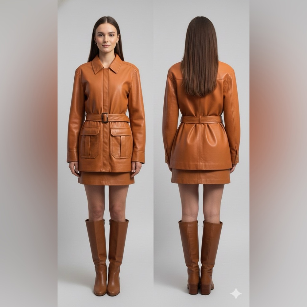 Jonathan Simkhai Vegan Leather jacket with belt NWOT